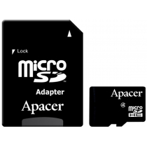 Карта пам'яті microSDHC 16Gb Apacer, кл.4 + SD адаптер