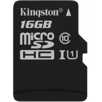 Карта пам'яті microSDHC 16Gb Kingston, кл.10 + SD адаптер