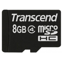 Карта пам'яті microSDHC 8Gb Transcend, кл.4 + SD адаптер