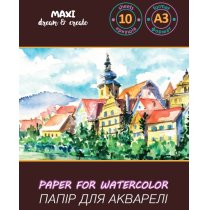 Папка для акварелі, ГОЗНАК, А3, 200 г/м2, сер. зерно, 10 арк.