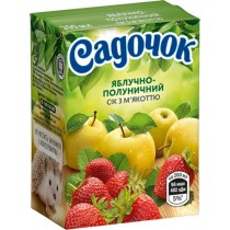 Сік Садочок яблучно-полуничний, 0,2л