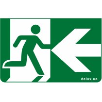 Інформаційна наклейка на світильник DELUX 233х150мм Exit_Left (REL801,802)