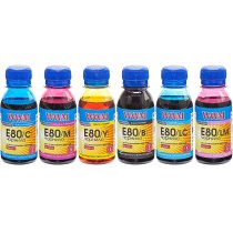 Комплект чернил для Epson L800 Водорастворимые 6х100г B/C/M/Y/LC/LM (E80SET-2) светостойкие