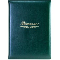 Папка тиснение золотом  "Поздравляем", Nebraska, зеленая