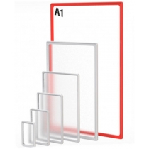 Пластикова рамка для плакатів і рекламних вставок , А1, колір Червоний, 5 шт., EPS