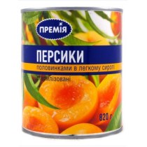 Персики Премія половинками 850мл, 820г