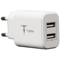 Мережевий зарядний пристрій T-PHOX Pocket 2.1A Dual USB White