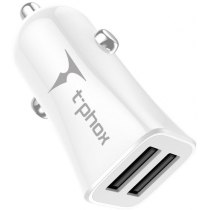 Автомобільний зарядний пристрій T-PHOX Pocket 2.4A Dual USB White