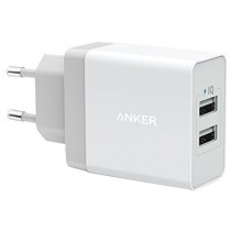 Мережевий зарядний пристрій Anker PowerPort2 24W/4.8A + Micro USB cable V3 White