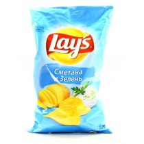 Чіпси Lay's зі смаком сметани і зелені, 200 гр