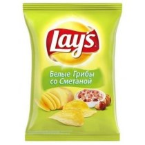 Чіпси Lay's зі смаком білих грибів і сметани, 71 гр