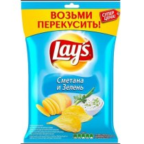 Чипсы Lay's со вкусом сметаны и зелени, 30 гр
