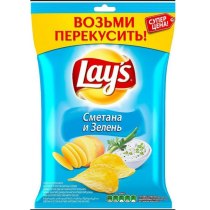 Чіпси Lay's зі смаком сметани і зелені, 30 гр