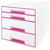 Настольный короб с 4 ящиками  WOW CUBE, розовый, арт.5213-20-23
