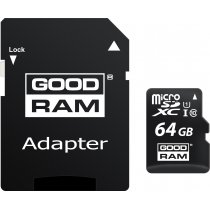 Карта памяти microSDXC 64Gb Goodram, кл.10 + SD адаптер