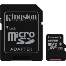 Карта пам'яті microSDXC 128Gb Kingston, кл.10 + SD адаптер