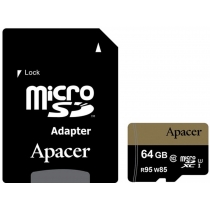 Карта пам'яті microSDXC 64Gb Apacer, кл.10 + SD адаптер