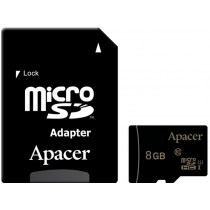 Карта пам'яті microSDHC 8Gb Apacer, кл.10 + SD адаптер
