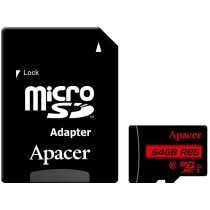 Карта пам'яті microSDXC 64Gb Apacer, кл.10 + SD адаптер