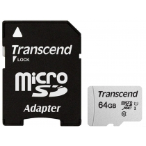 Карта пам'яті microSDXC 64Gb Transcend, кл.10 + SD адаптер
