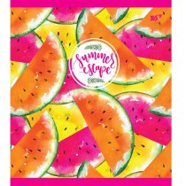 Тетрадь 12 листов, линия, неон+мат. ламинация+софт-тач Tropical vibes
