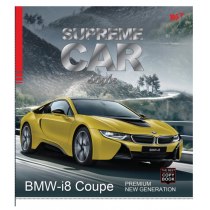 Тетрадь 12 листов, линия, фольга серебро+УФ-выб Supreme cars
