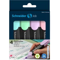 Набор маркеров тестовыделителей SCHNEIDER JOB 1-5 мм, 4 пастельных цвета в блистере