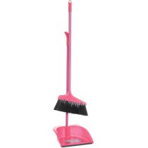 Набор для уборки ECONOMIX cleaning: совок и щетка с ручкой 80 см красный