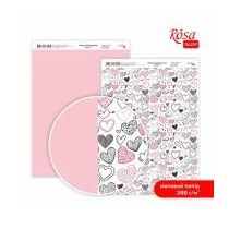 Бумага дизайнерская двусторонняя матовая „Love“ 1, 21х29,7 см, 200 г/м2, ROSA TALENT