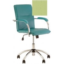 Крісло SAMBA GTP (S) ECO-45, ECO, зелений, метал. хром. база, м'які підлокітн.