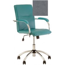 Крісло SAMBA GTP (S) MFB, MICROFIBRE, сірий, метал. хром. база, м'які підлокітн.