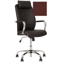 Кресло BRUNO HR (C+T) ECO-28 , Экокожа ECO, бордовый, хром база