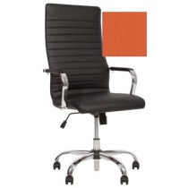 Крісло LIBERTY ECO-72, Екокожа ECO, помаранчевий, хром база