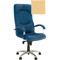 Кресло GERMES STEEL CHROME ECO-01, Экокожа ECO, бежевый, Алюм. База, мягкие подлокот