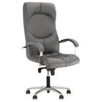 Кресло GERMES STEEL CHROME P ECO-70, Экокожа ECO, серый, Алюм. База, мягкие подлокот