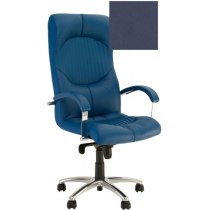 Кресло GERMES STEEL CHROME P ECO-22, Экокожа ECO, синий, Алюм. База, мягкие подлокот