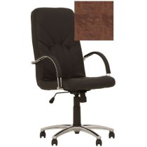 Кресло MANAGER STEEL CHROME P ECO-21, Экокожа ECO, коричневый, Хром. База, мягкие подлокот