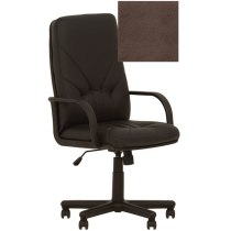 Крісло MANAGER ECO-35, Екокожа ECO, кава, Пласт База, Пласт. Подлокот