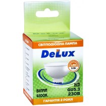 Лампа світлодіодна DELUX JCDR 5Вт 4100K 220В GU5.3 білий