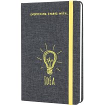 Діловий записник Idea, А5, тверда обкладинка текстиль, гумка, блок клітинка