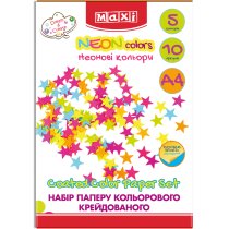 Набір паперу кольорового "Неон", А4, 10арк., 5 кол., двосторонній