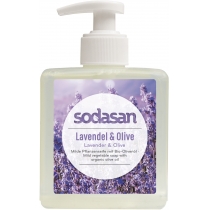 Органічне мило SODASAN Lavender-Olive рідке, заспокійливе, з лавандовою та оливковою оліями , 0,3 л