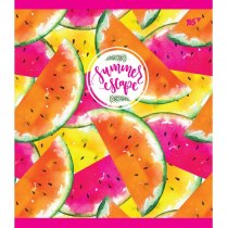 Тетрадь 12 листов, клетка, неон + мат. ламинация + софт-тач "Tropical vibes"