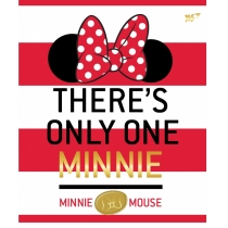 Зошит 12 аркушів, похила лінія, глітер+фольга золото+софт-тач "Minnie Mouse gold"