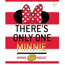 Зошит 12 аркушів, лінія, глітер+фольга золото+софт-тач "Minnie Mouse gold"