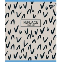 Тетрадь 18 листов, клетка,  мат. ВДЛ+пантон+эмбоссинг "REPLACE"