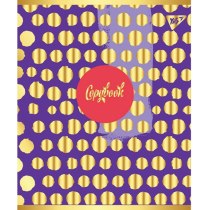 Тетрадь 18 листов, линия, мат. ВДЛ+софт-тач+фольга золото  "FLOWER"