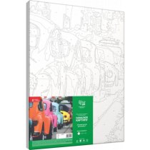 Набор-стандарт, техника акриловая живопись по номерам, „Яркие ретро автомобили“, 35х45см, ROSA START