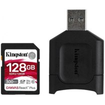 Карта памяти SD 128Gb Kingston, кл.10 + картридер
