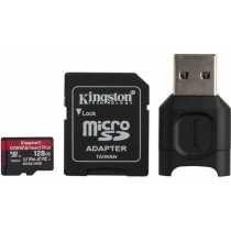 Картка пам'ятi microSD 128Gb Kingston, кл.10 + картрідер